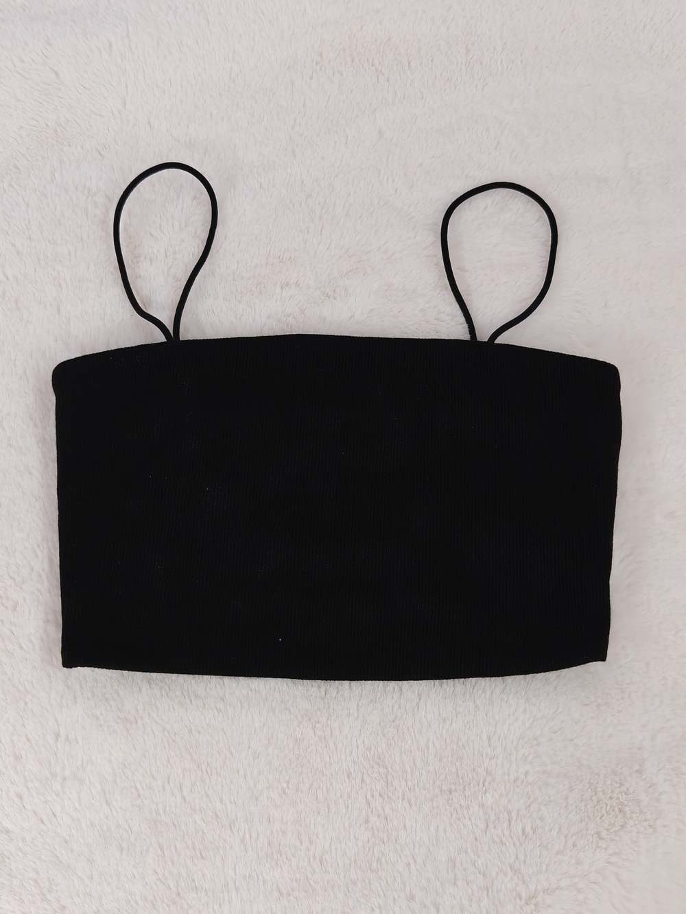 Black Ribbed Spaghetti Strap Camisole